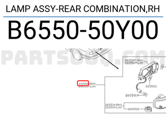 Nissan B655050Y00 LAMP ASSY-REAR COMBINATION,RH