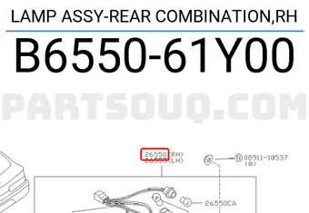 Nissan B655061Y00 LAMP ASSY-REAR COMBINATION,RH