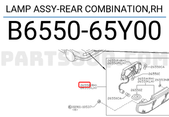 Nissan B655065Y00 LAMP ASSY-REAR COMBINATION,RH