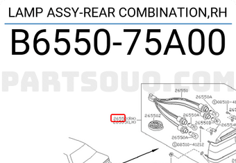 Nissan B655075A00 LAMP ASSY-REAR COMBINATION,RH