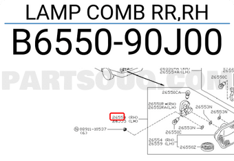 Nissan B655090J00 LAMP COMB RR,RH