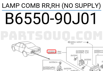 Nissan B655090J01 LAMP COMB RR,RH (NO SUPPLY)