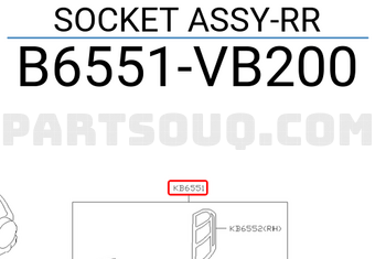 Nissan B6551VB200 SOCKET ASSY-RR