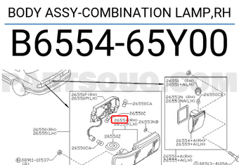 Nissan B655465Y00 BODY ASSY-COMBINATION LAMP,RH