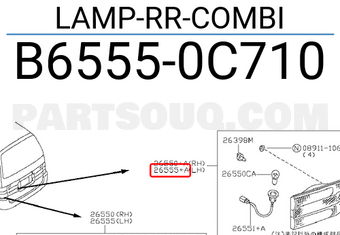 Nissan B65550C710 LAMP-RR-COMBI