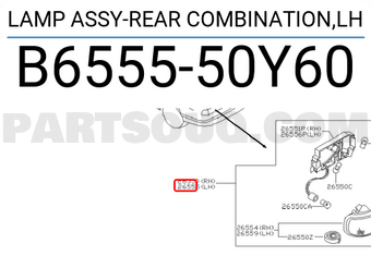 Nissan B655550Y60 LAMP ASSY-REAR COMBINATION,LH