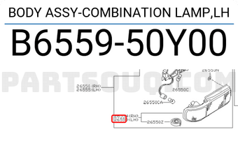 Nissan B655950Y00 BODY ASSY-COMBINATION LAMP,LH