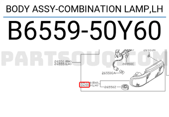 Nissan B655950Y60 BODY ASSY-COMBINATION LAMP,LH