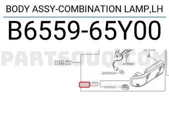 Nissan B655965Y00 BODY ASSY-COMBINATION LAMP,LH