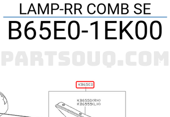 Nissan B65E01EK00 LAMP-RR COMB SE