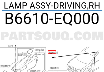 Nissan B6610EQ000 LAMP ASSY-DRIVING,RH