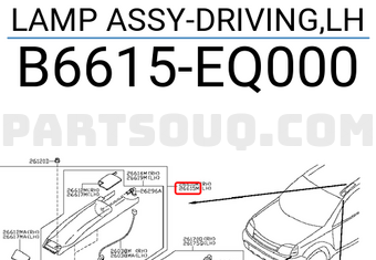 Nissan B6615EQ000 LAMP ASSY-DRIVING,LH
