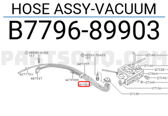 Nissan B779689903 HOSE ASSY-VACUUM