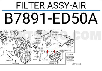 Nissan B7891ED50A FILTER ASSY-AIR