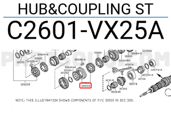Nissan C2601VX25A HUB&COUPLING ST