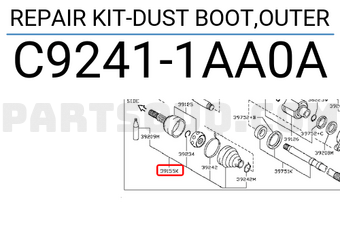 Nissan C92411AA0A REPAIR KIT-DUST BOOT,OUTER