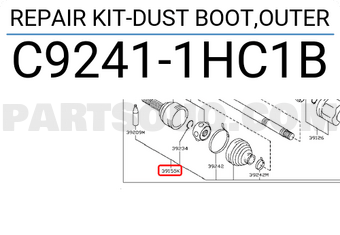 Nissan C92411HC1B REPAIR KIT-DUST BOOT,OUTER