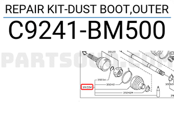 Nissan C9241BM500 REPAIR KIT-DUST BOOT,OUTER