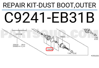 Nissan C9241EB31B REPAIR KIT-DUST BOOT,OUTER