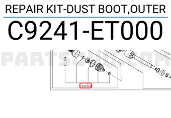 Nissan C9241ET000 REPAIR KIT-DUST BOOT,OUTER
