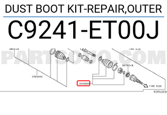 Nissan C9241ET00J DUST BOOT KIT-REPAIR,OUTER