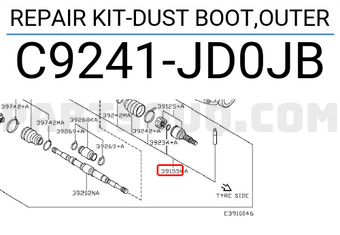 Nissan C9241JD0JB REPAIR KIT-DUST BOOT,OUTER