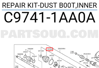 Nissan C97411AA0A REPAIR KIT-DUST B00T,INNER