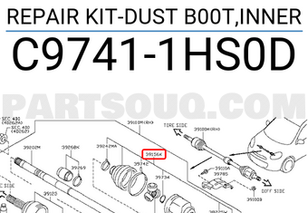 Nissan C97411HS0D REPAIR KIT-DUST B00T,INNER