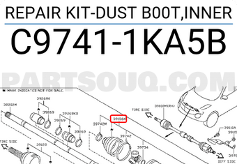 Nissan C97411KA5B REPAIR KIT-DUST B00T,INNER