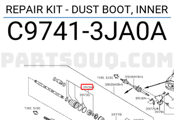 Nissan C97413JA0A REPAIR KIT - DUST BOOT, INNER