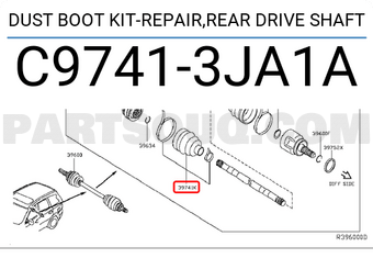 Nissan C97413JA1A DUST BOOT KIT-REPAIR,REAR DRIVE SHAFT