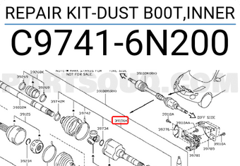 Nissan C97416N200 REPAIR KIT-DUST B00T,INNER