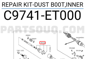 Nissan C9741ET000 REPAIR KIT-DUST B00T,INNER