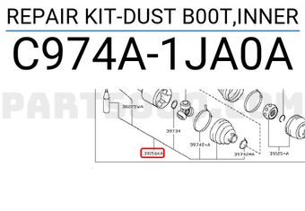 Nissan C974A1JA0A REPAIR KIT-DUST B00T,INNER