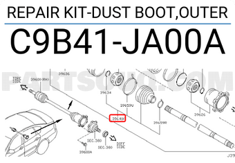 Nissan C9B41JA00A REPAIR KIT-DUST BOOT,OUTER
