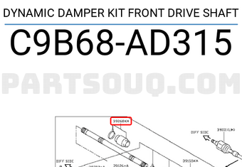 Nissan C9B68AD315 DYNAMIC DAMPER KIT FRONT DRIVE SHAFT