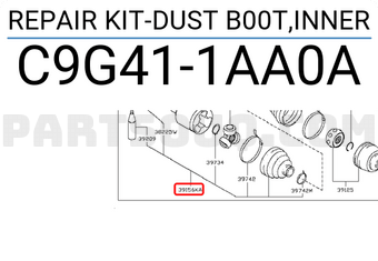Nissan C9G411AA0A REPAIR KIT-DUST B00T,INNER