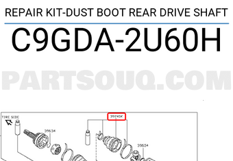 Nissan C9GDA2U60H REPAIR KIT-DUST BOOT REAR DRIVE SHAFT