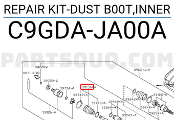 Nissan C9GDAJA00A REPAIR KIT-DUST B00T,INNER