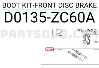 Nissan D0135ZC60A BOOT KIT-FRONT DISC BRAKE