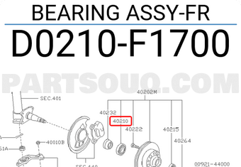 Nissan D0210F1700 BEARING ASSY-FR