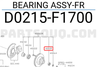 Nissan D0215F1700 BEARING ASSY-FR