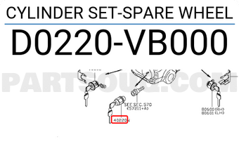 Nissan D0220VB000 CYLINDER SET-SPARE WHEEL