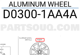 Nissan D03001AA4A ALUMINUM WHEEL