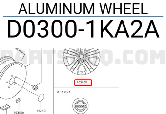 Nissan D03001KA2A ALUMINUM WHEEL