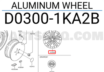 Nissan D03001KA2B ALUMINUM WHEEL