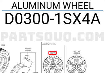 Nissan D03001SX4A ALUMINUM WHEEL