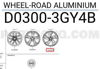 Nissan D03003GY4B WHEEL-ROAD ALUMINIUM