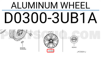 Nissan D03003UB1A ALUMINUM WHEEL