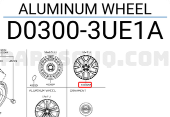 Nissan D03003UE1A ALUMINUM WHEEL